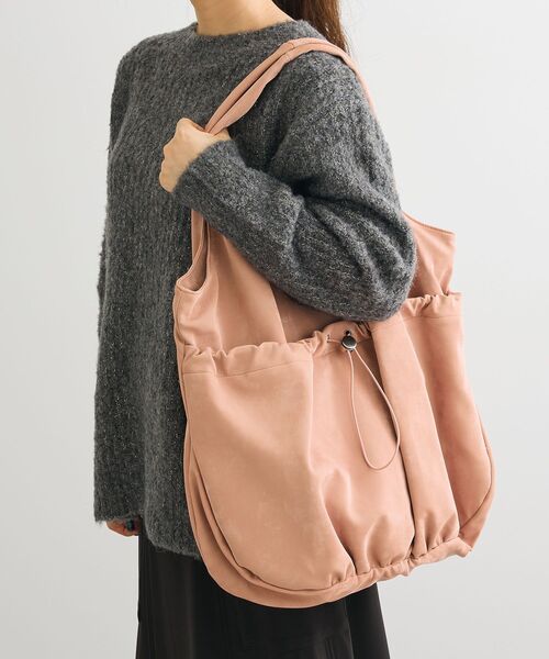 Green Parks(グリーンパークス)の「andmikka.合皮ドロストバルーンバック(トートバッグ・レディース・ブラック/カーキ/ピンク/グレー・FREE)」の4枚目の写真