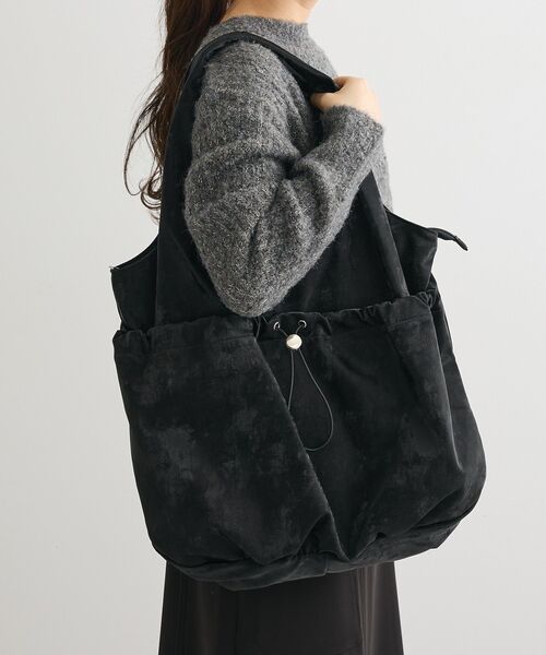 Green Parks(グリーンパークス)の「andmikka.合皮ドロストバルーンバック(トートバッグ・レディース・ブラック/カーキ/ピンク/グレー・FREE)」の1枚目の写真