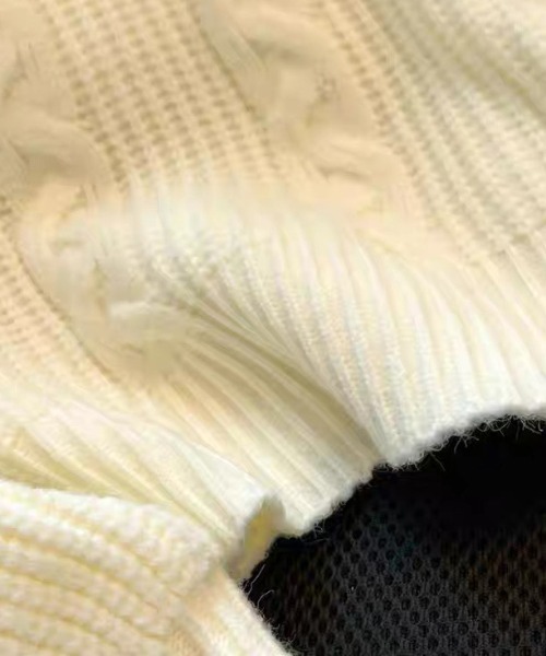 ampm（エーエムピーエム）の「シャツレイヤード風 ケーブルニットプルオーバー（ニット/セーター・レディース・ホワイト/ブラック/グレー・M/L）」の14枚目の写真