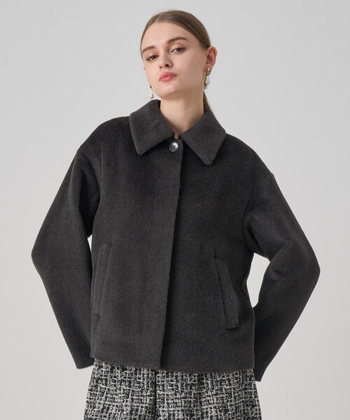 アルパカシャギーショートコート（テーラードジャケット）｜ANAYI