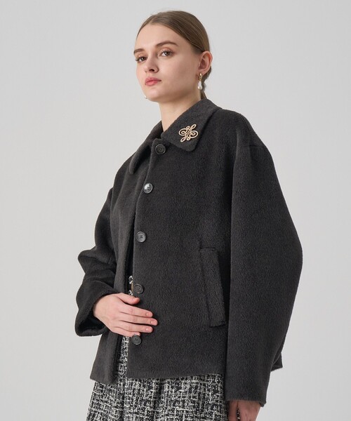 アルパカシャギーショートコート（テーラードジャケット）｜ANAYI