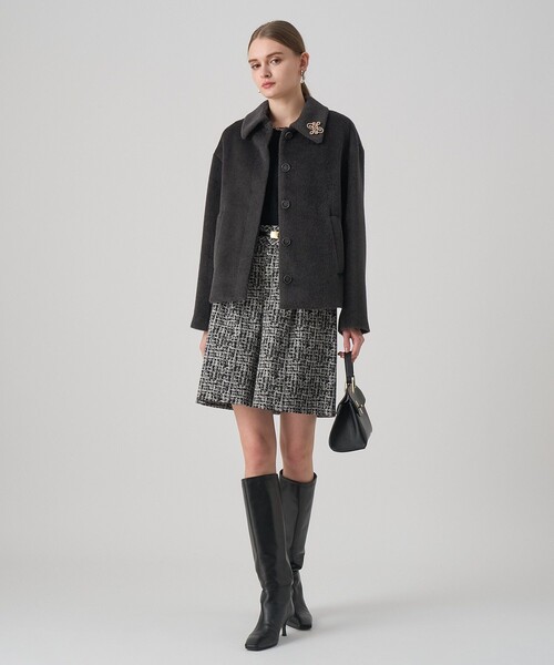 アルパカシャギーショートコート（テーラードジャケット）｜ANAYI