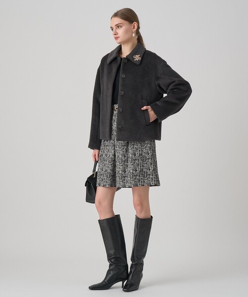 アルパカシャギーショートコート（テーラードジャケット）｜ANAYI