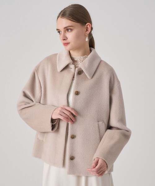 アルパカシャギーショートコート（テーラードジャケット）｜ANAYI