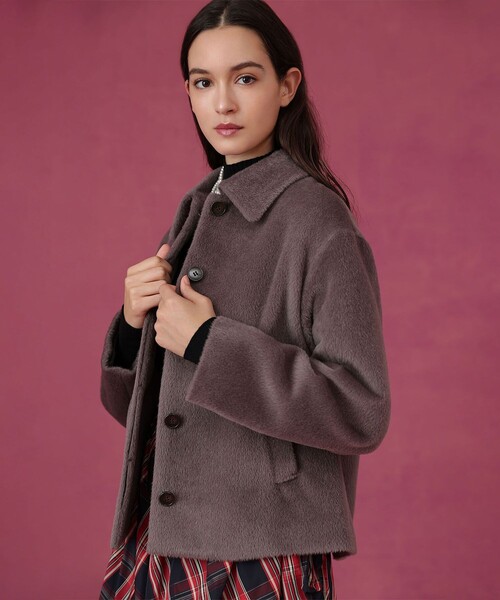 アルパカシャギーショートコート（テーラードジャケット）｜ANAYI