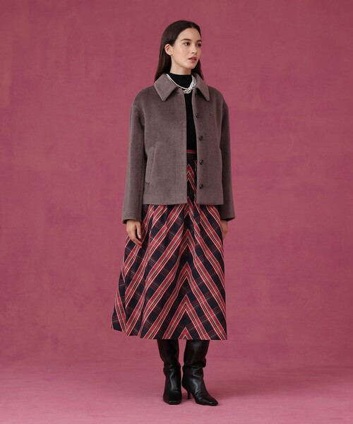 アルパカシャギーショートコート（テーラードジャケット）｜ANAYI