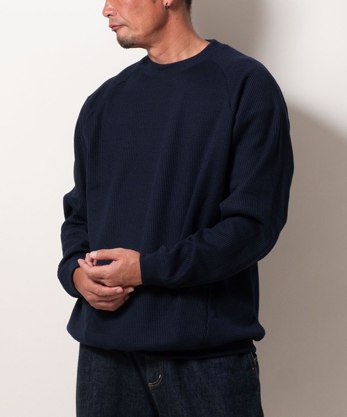 BAYBLO(ベイブロ)の「(SA) 裏起毛 ワッフル 長袖 Tシャツ(Tシャツ/カットソー・メンズ・アイボリー/ネイビー/ブラック/チャコールグレー/オリーブ・L/M/LL)」の19枚目の写真