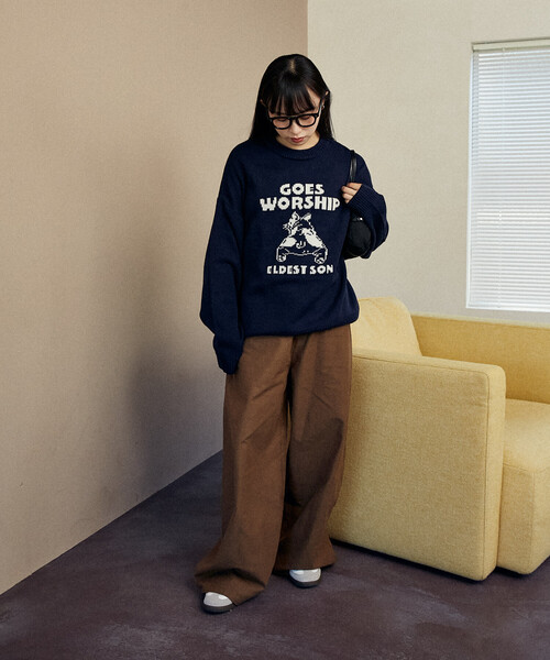 PUBLUX(パブリュクス)の「PUBLUX/パブリュクス フレンチブルドッグ ドッグ デザイン ニット 限定展開(ニット/セーター・レディース・グレー/ブラック/ネイビー・SMALL/MEDIUM/LARGE)」の6枚目の写真