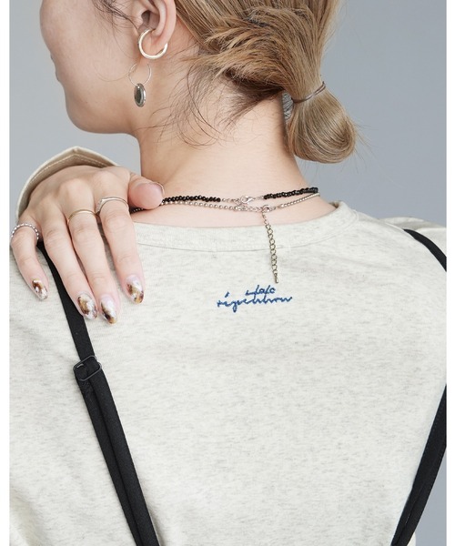 reca(レカ)の「バック刺繍カラーロゴTシャツ(Tシャツ/カットソー・レディース・ブラウン系その他/ブラック/アイボリー/オフホワイト・FREE)」の2枚目の写真