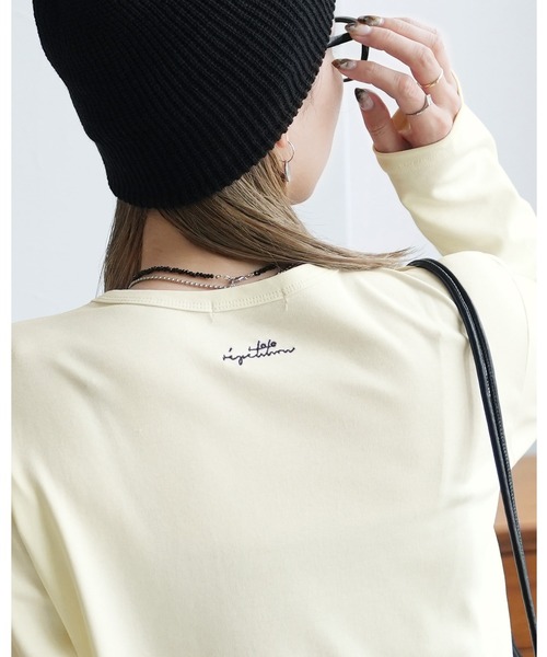 reca(レカ)の「バック刺繍カラーロゴTシャツ(Tシャツ/カットソー・レディース・ブラウン系その他/ブラック/アイボリー/オフホワイト・FREE)」の3枚目の写真