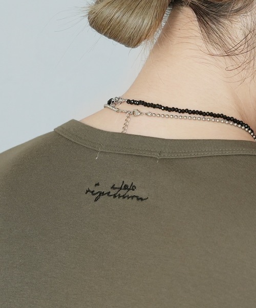 reca(レカ)の「バック刺繍カラーロゴTシャツ(Tシャツ/カットソー・レディース・ブラウン系その他/ブラック/アイボリー/オフホワイト・FREE)」の6枚目の写真