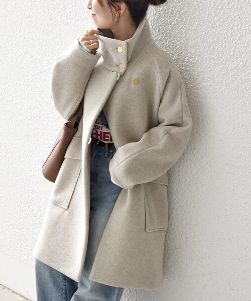 SHIPS any: カシミヤ ミックス スタンドカラー ミドル コート（その他