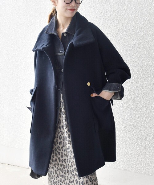 SHIPS any: カシミヤ ミックス スタンドカラー ミドル コート（その他