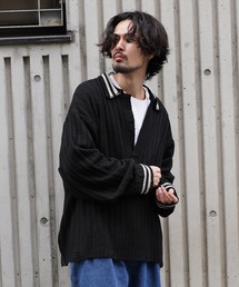 オーバーサイズニット」に該当するレディースのポロシャツファッション