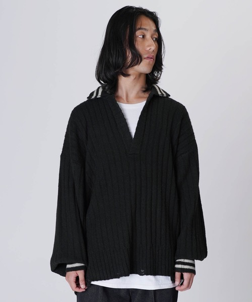 Aphlotus（アプロタス）の「オーバーサイズポロニット（ポロシャツ