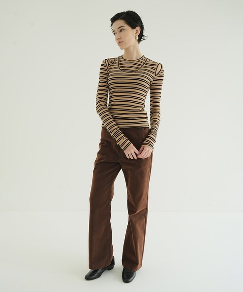 CLANE（クラネ）の「LAYERED SHOULDER CUT TOPS（Tシャツ/カットソー・レディース・ホワイト/ベージュ系その他/ブラック・1/2）」の15枚目の写真