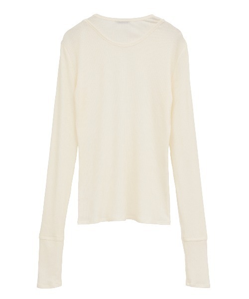 CLANE（クラネ）の「LAYERED SHOULDER CUT TOPS（Tシャツ/カットソー・レディース・ホワイト/ベージュ系その他/ブラック・1/2）」の19枚目の写真