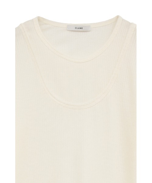 CLANE（クラネ）の「LAYERED SHOULDER CUT TOPS（Tシャツ/カットソー・レディース・ホワイト/ベージュ系その他/ブラック・1/2）」の20枚目の写真