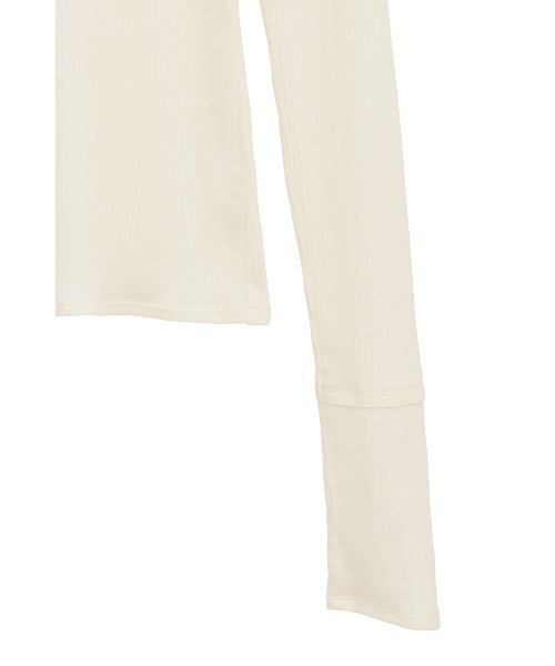 CLANE（クラネ）の「LAYERED SHOULDER CUT TOPS（Tシャツ/カットソー・レディース・ホワイト/ベージュ系その他/ブラック・1/2）」の21枚目の写真