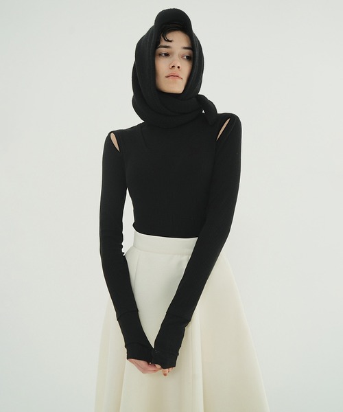 セール】LAYERED SHOULDER CUT TOPS（Tシャツ/カットソー）｜CLANE