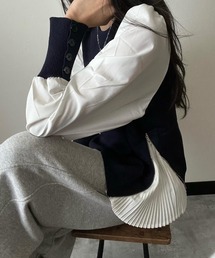 deux amour（ドゥーザムール）の「サイドプリーツニット（ニット/セーター・レディース）」