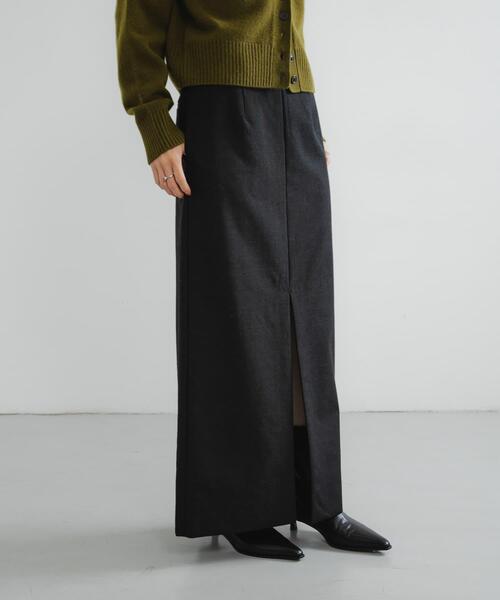 URBAN RESEARCH（アーバンリサーチ）の「new basic　BRADFORD WOOL SKIRT（スカート・レディース・ブラック/ブラウン・40/36/38）」の5枚目の写真