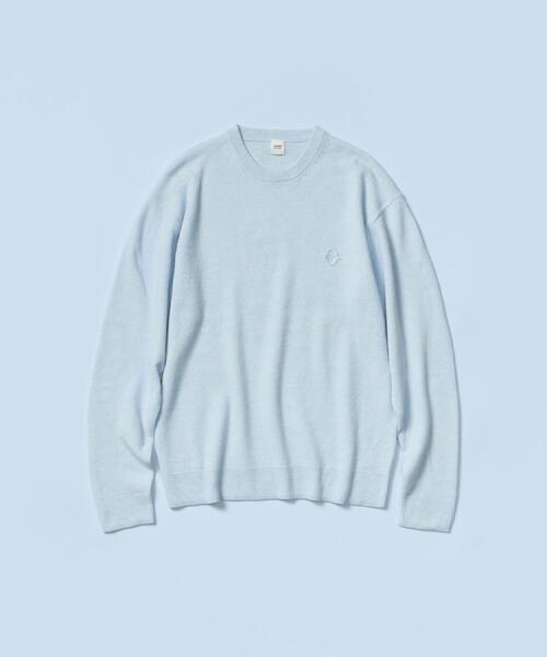 TAKEO KIKUCHI(タケオキクチ)の「【Air Palette Knit】ワンポイント カラーニット プルオーバー(ニット/セーター・メンズ・オフホワイト/ブルーグリーン/ライトブルー/イエロー系その他/ライトグリーン/ライトグレー/ネイビー/オレンジ・04/03/02)」の4枚目の写真