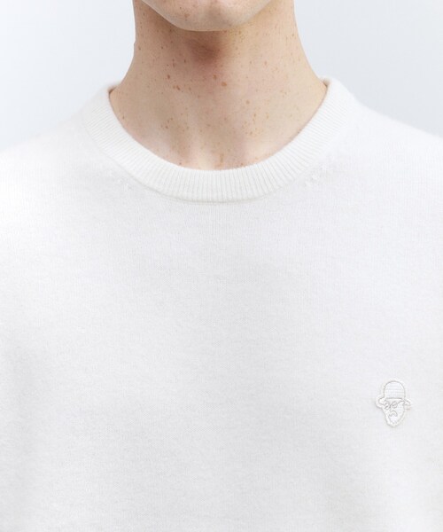 TAKEO KIKUCHI(タケオキクチ)の「【Air Palette Knit】ワンポイント カラーニット プルオーバー(ニット/セーター・メンズ・オフホワイト/ブルーグリーン/ライトブルー/イエロー系その他/ライトグリーン/ライトグレー/ネイビー/オレンジ・04/03/02)」の11枚目の写真