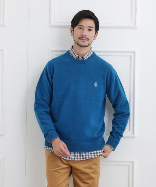 TAKEO KIKUCHI(タケオキクチ)の「【Air Palette Knit】ワンポイント カラーニット プルオーバー(ニット/セーター・メンズ・オフホワイト/ブルーグリーン/ライトブルー/イエロー系その他/ライトグリーン/ライトグレー/ネイビー/オレンジ・04/03/02)」の19枚目の写真