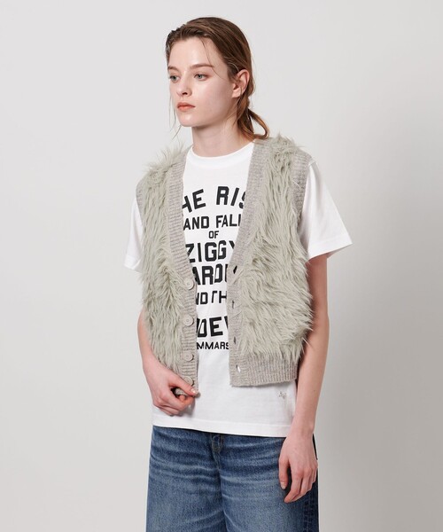 ASTRAET（アストラット）の「＜ASTRAET＞シャギー Vネック ベスト（ベスト・レディース・ブラック/ピンク/グレー系・FREE）」の3枚目の写真