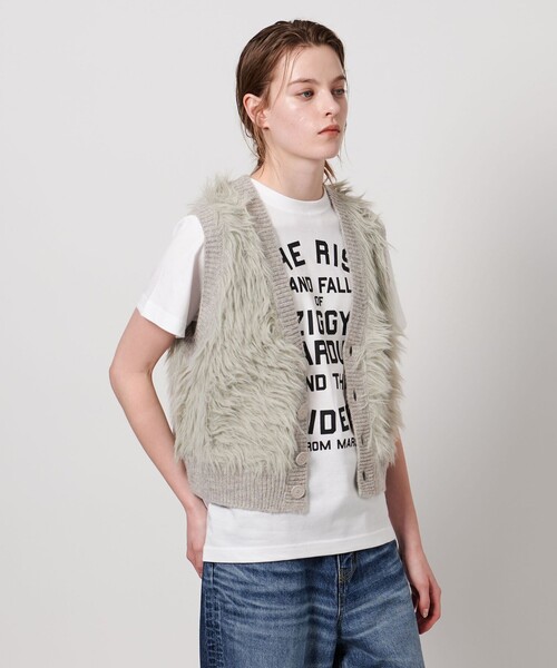 ASTRAET（アストラット）の「＜ASTRAET＞シャギー Vネック ベスト（ベスト・レディース・ブラック/ピンク/グレー系・FREE）」の10枚目の写真