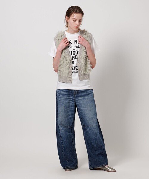 ASTRAET（アストラット）の「＜ASTRAET＞シャギー Vネック ベスト（ベスト・レディース・ブラック/ピンク/グレー系・FREE）」の6枚目の写真