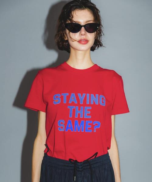 URBAN RESEARCH（アーバンリサーチ）の「Teya　Flock Letter T-shirts（Tシャツ/カットソー・レディース・ブラウン/レッド/ブルー系その他・SMALL/LARGE）」の3枚目の写真