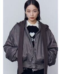 EMODA | スカーフフーディナイロンブルゾン(ブルゾン)