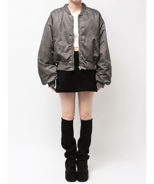 EMODA（エモダ）の「スカーフフーディナイロンブルゾン（ブルゾン・レディース・グレー/ブラック・FREE）」の7枚目の写真