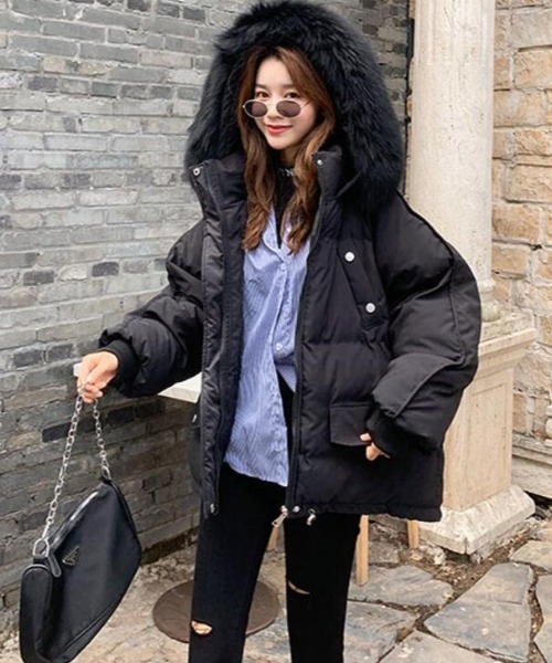 セール】ファーフード付きボリューム感あふれるダウンジャケット