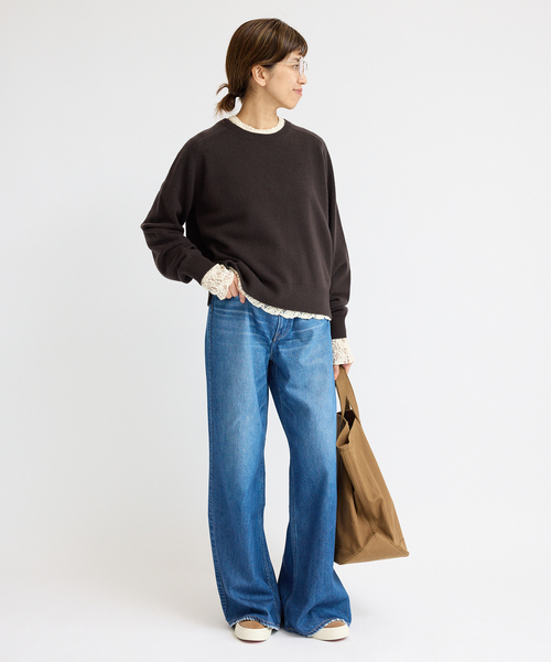 IENA（イエナ）の「《追加》Flowerストレッチレースプルオーバー（Tシャツ/カットソー・レディース・ブラック/グレー/アイボリー・FREE）」の7枚目の写真