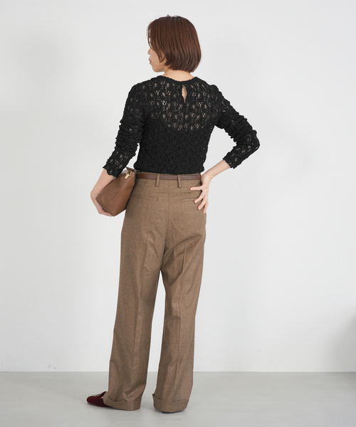 IENA（イエナ）の「《追加》Flowerストレッチレースプルオーバー（Tシャツ/カットソー・レディース・ブラック/グレー/アイボリー・FREE）」の15枚目の写真