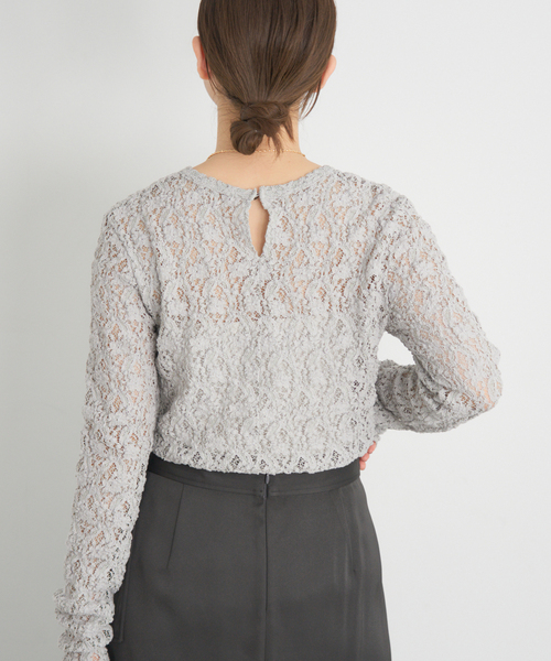 IENA（イエナ）の「《追加》Flowerストレッチレースプルオーバー（Tシャツ/カットソー・レディース・ブラック/グレー/アイボリー・FREE）」の19枚目の写真