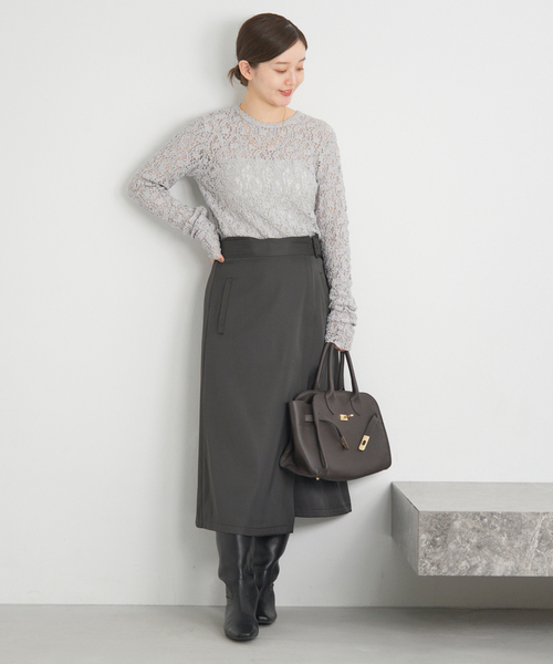 IENA（イエナ）の「《追加》Flowerストレッチレースプルオーバー（Tシャツ/カットソー・レディース・ブラック/グレー/アイボリー・FREE）」の21枚目の写真