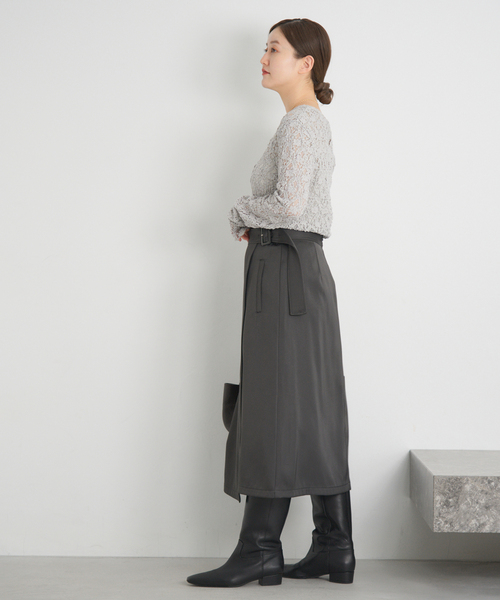 IENA（イエナ）の「《追加》Flowerストレッチレースプルオーバー（Tシャツ/カットソー・レディース・ブラック/グレー/アイボリー・FREE）」の22枚目の写真