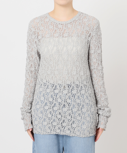 【新品】未使用 タグ付きIENA Flower ストレッチレースプルオーバー 追加2予約》Flowerストレッチレースプルオーバー（Tシャツ