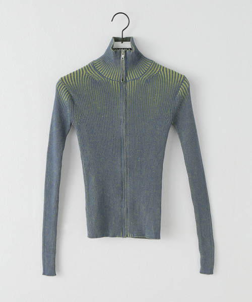 PULP/417EDIFICE(パルプフォーワンセブンエディフィス)の「OMO / オーエムオー Gradient Knit Jacket(ニット/セーター・レディース・ブルー・SMALL)」の1枚目の写真