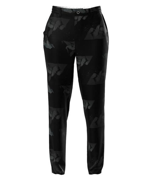 【ブラック】全方向ストレッチボンディングプリントテーパードパンツ <LADIES LINE> (LADIES) PING APPAREL｜全方向ストレッチボンディングプリントテーパードパンツ
