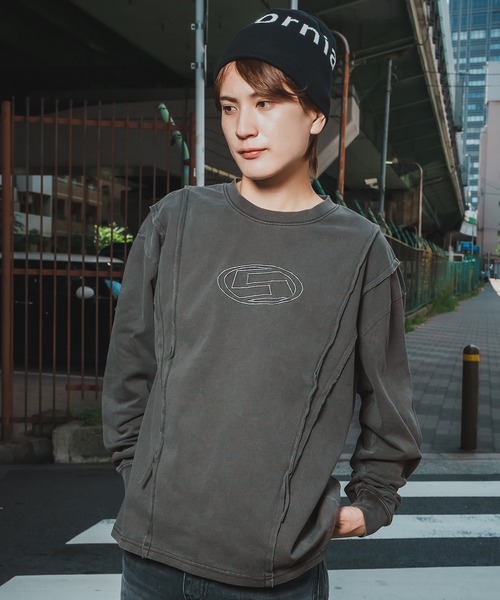 SIDEWAY STANCE（サイドウェイスタンス）の「【SIDEWAY STANCE】グランジ 長袖Tシャツ（Tシャツ/カットソー・メンズ・ブラック系1/ブラウン/ブラック系/ブラウン系1/ブラウン系/ブラック・X-LARGE/LARGE/MEDIUM/SMALL）」の8枚目の写真