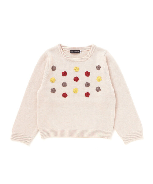 BeBe（ベベ）の「かぎ針花モチーフニットプルオーバー(100~140cm)（ニット/セーター・キッズ・ベージュ・120cm/140cm/100cm/110cm/130cm）」の7枚目の写真