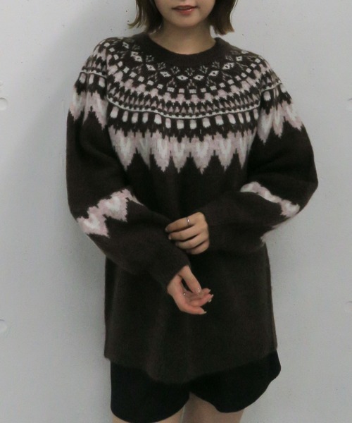 ハートミックスノルディックニットプルオーバー（ニット/セーター