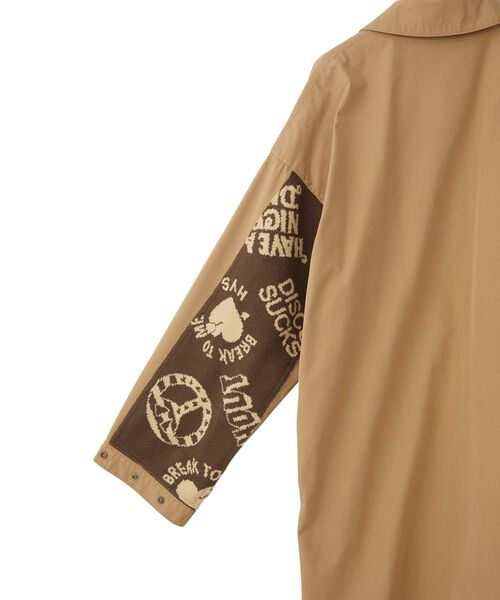 HYSTERIC GLAMOUR（ヒステリックグラマー）の「BREAK TO MEジャカード  コート（チェスターコート・レディース・ブラック/ベージュ・FREE）」の4枚目の写真