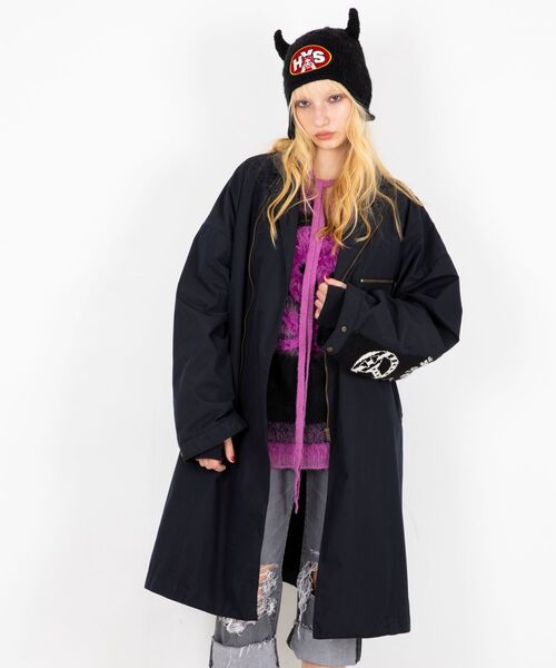 HYSTERIC GLAMOUR（ヒステリックグラマー）の「BREAK TO MEジャカード  コート（チェスターコート・レディース・ブラック/ベージュ・FREE）」の10枚目の写真