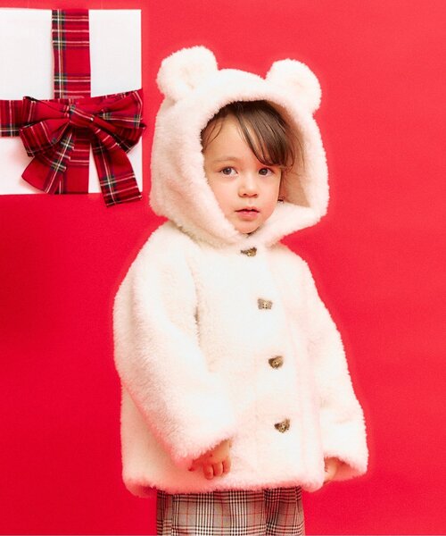 apres les cours(アプレレクール)の「tiny bear ボアアウター(ダウンジャケット/コート・キッズ・アイボリー・90/80/120/110/100)」の1枚目の写真